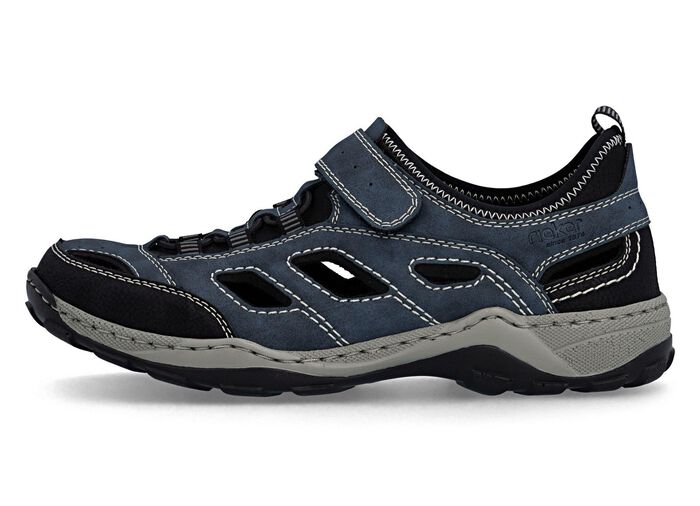 Rieker, sportliche Herren-Slipper, mit Klettverschluss 